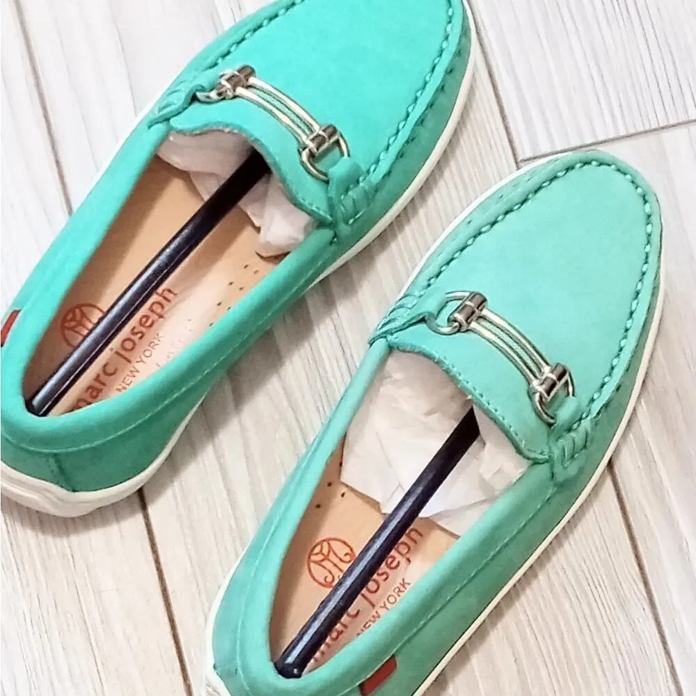 (C-4468)  Marc Joseph Toddlers Lexington Turquise Nobuck Sz 10.5